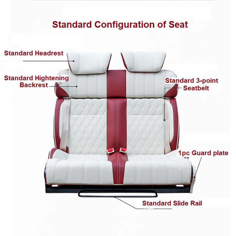 Custom Double-Person Folding Seats With Adjustable Backrest Ideal as Luxury Passenger Seats for RV Campervan Van Caravan Touring