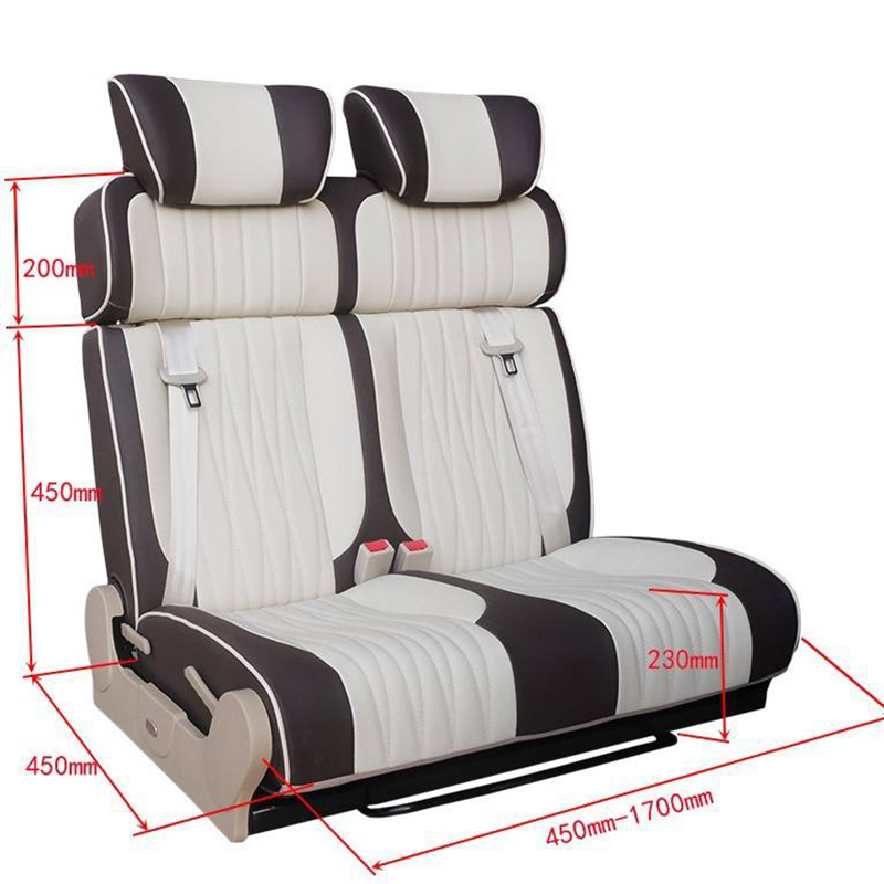 Custom Double-Person Folding Seats With Adjustable Backrest Ideal as Luxury Passenger Seats for RV Campervan Van Caravan Touring