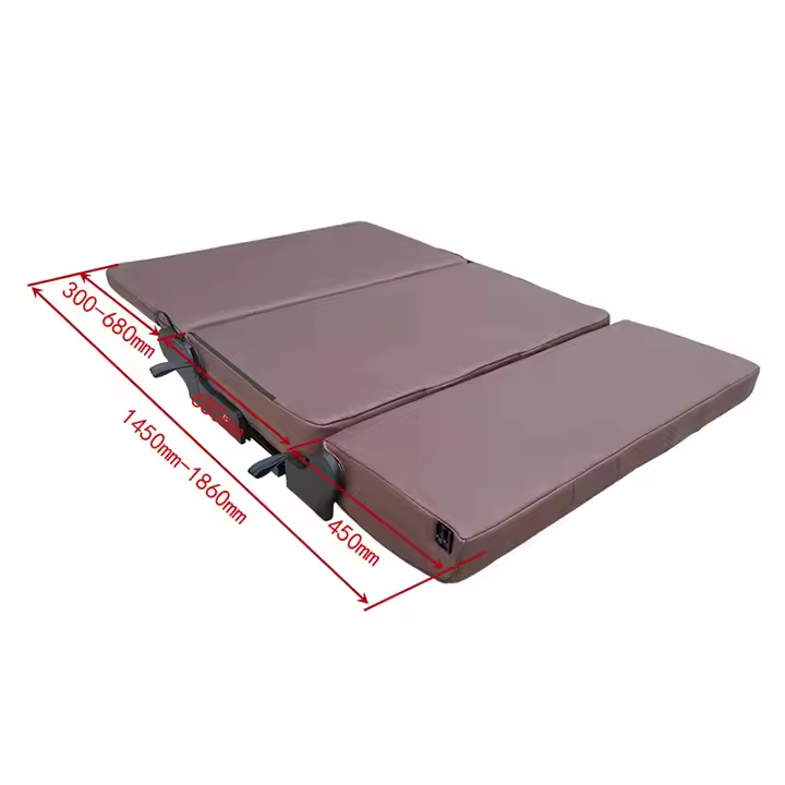 Custom Modified Three-Folding Leather Luxury Passenger Seat Comfortable Car Interior Accessories for Camper Van RV Seat Bed