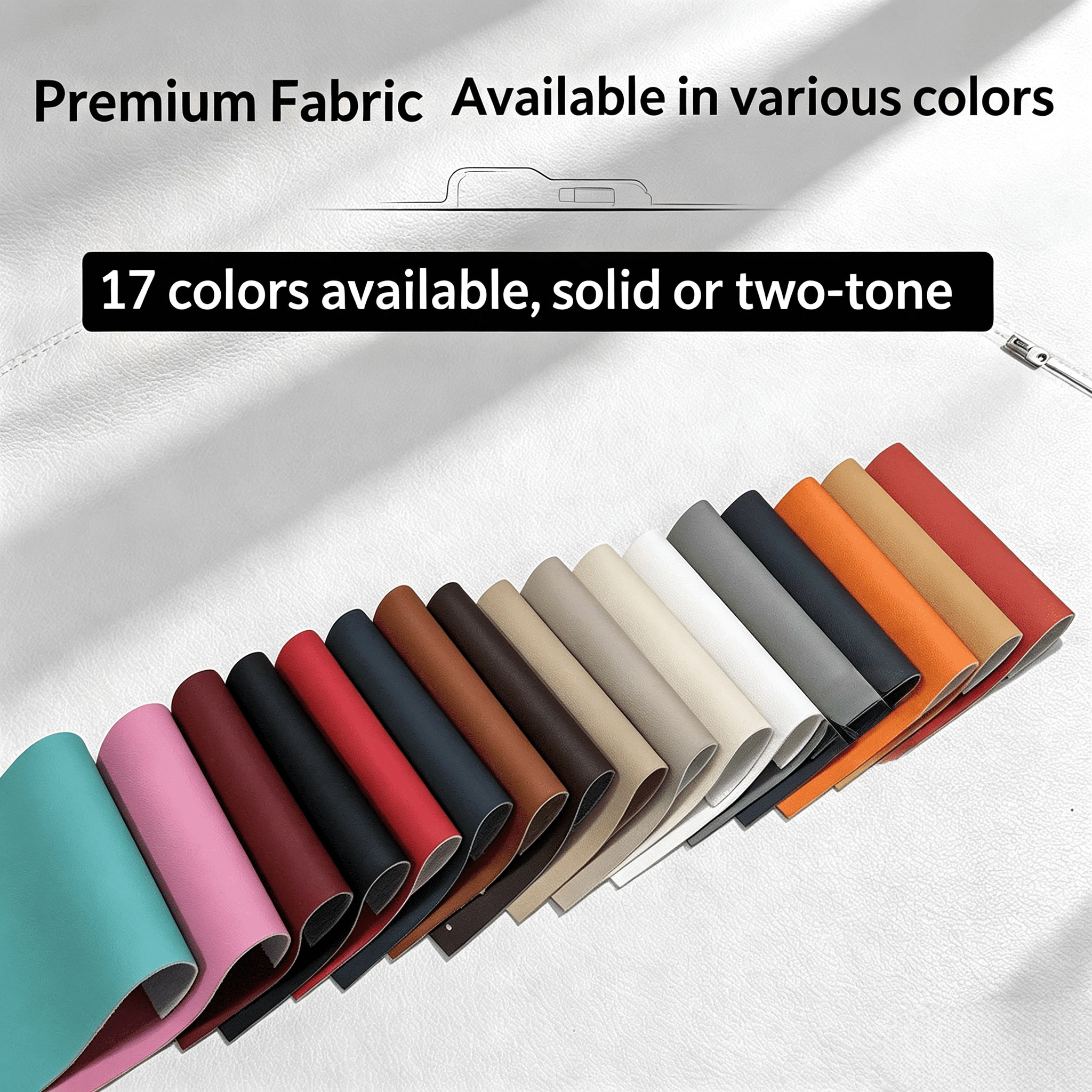 Multiple color and leather fabric material options for custom camper van seats